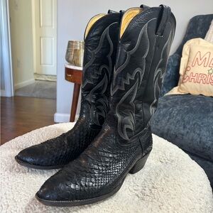 Nocona Back Cut Python Leather Men's Cowboy Boots size 10.5 D